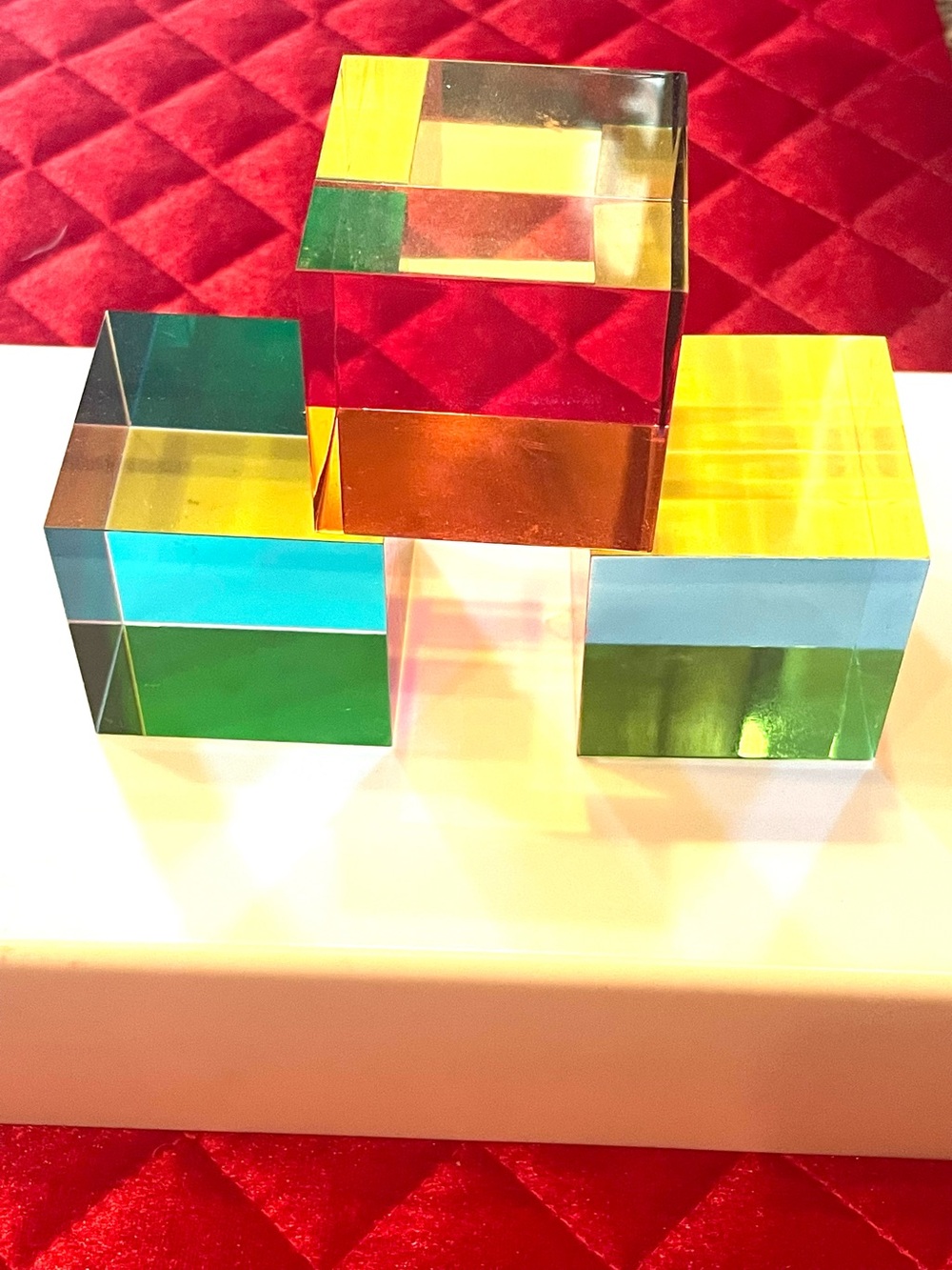 3 Dichroic Acrylic Cubes